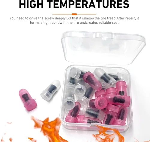 Vista 3 de Kit de uñas de goma para reparación de neumáticos, kit de reparación rápida de tapones de tornillo de neumáticos, alicates de enchufe de parche