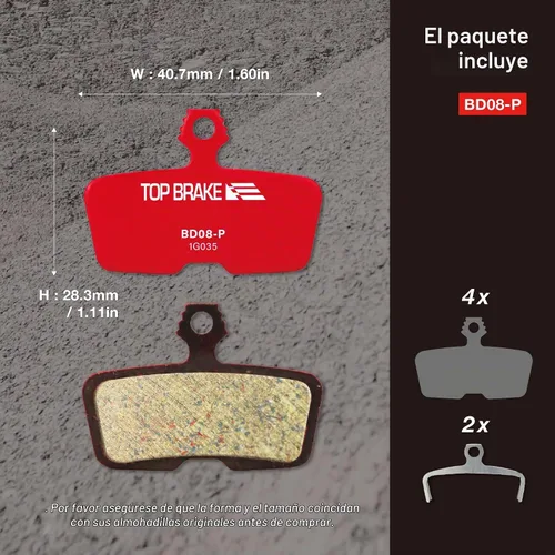 Vista 6 de TOP BRAKE Pastillas de freno de disco compatibles con SRAM Code R RE RSC, DB8, Motive, AVID MTB eMTB Downhill Trail All Mountain Enduro Cycling