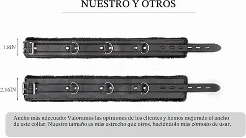Vista 6 de Gargantilla de cuero tamaño ajustable para mujeres/hombres, rosa, negro, morado, rojo