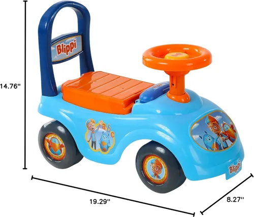 Vista 11 de Blippi NE Basic Ride-On by Dynacraft - Diseño divertido y colorido, perfecto para niños pequeños, resistente y duradero, fácil de montar, ideal