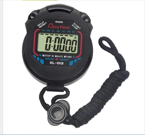 Vista 5 de Cronómetro digital de mano multifunción profesional portátil electrónico LCD cronógrafo cronógrafo cronómetro cronómetro reloj deportivo