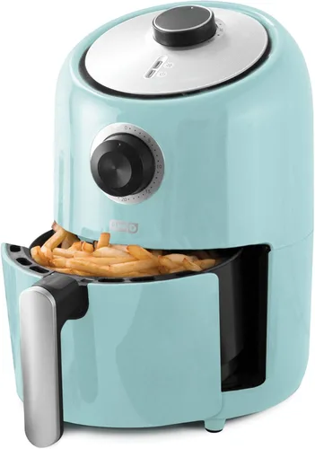 Vista 2 de Dash Freidora de aire compacta de 1.2 L, cocina eléctrica para horno - Aqua & Mini Maker Plancha redonda eléctrica - Agua, 4 pulgadas