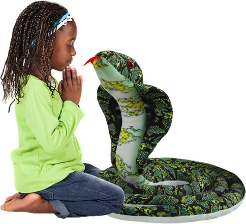 Vista 10 de ELAINREN Almohada Rellena de Cobra Marrón Ultra-Suave Gran Serpiente Realista Juguete de Peluche Cuddle Muñeca de Peluche de Pitón Realista