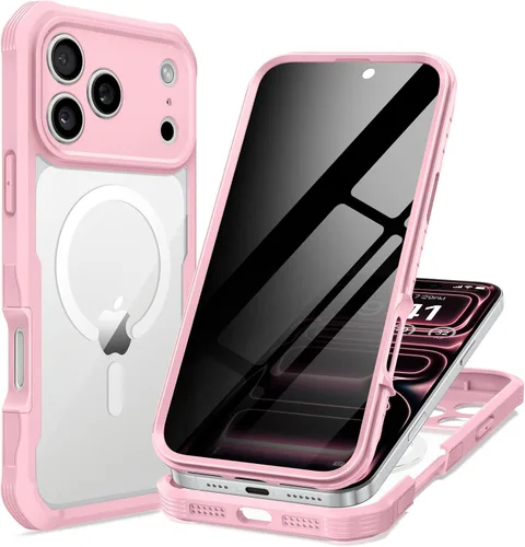 Vista 32 de seacosmo para iPhone Air Funda, Carcasa Completa con Protector de Privacidad de Vidrio Templado 9H Integrado y Protector de Lente de Cámara