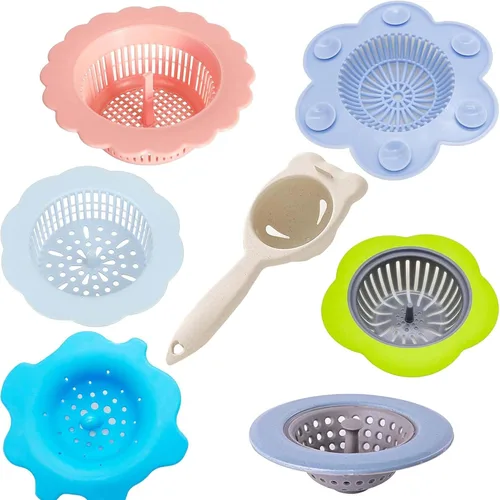 Vista 7 de Kit de 37 piezas de suministros de arte acrílico para verter coladores, 7 coladores de pintura de silicona de plástico, kits de herramientas