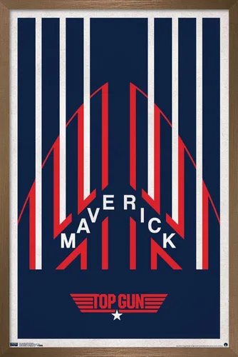 Vista 15 de Trends International Top Gun - Póster de pared de casco Maverick, 14.725 x 22.375 pulgadas, versión enmarcada de madera de granero