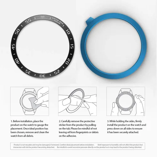 Vista 6 de AISPORTS Bisel Styling Compatible con Samsung Galaxy Watch 1.811 in Bisel Anillo Cubierta Adhesiva Anti Scratch Protección Acero Inoxidable Bisel