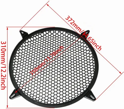 Vista 4 de RLECS Cubierta de malla de plástico SubWoofer de 12 pulgadas con 4 abrazaderas de parrilla y 4 tornillos, accesorios de video negros