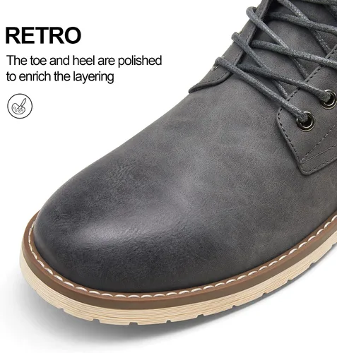 Vista 3 de Vostey - Botas de senderismo para hombre, de estilo casual, resistentes al agua, tipo chukka