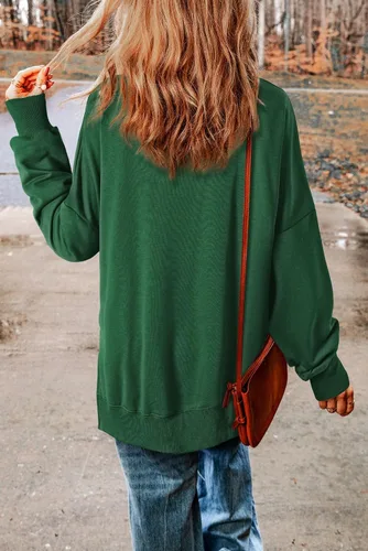 Vista 195 de SHEWIN Sudadera casual de manga larga con cuello redondo para mujer, ligera, holgada
