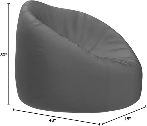 Vista 3 de Posh Beanbags - Sillón puff XL, 48 pulgadas, color gris jaspeado Gris brezo