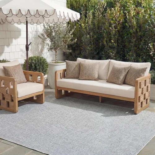 Vista 63 de SAFAVIEH Alfombra Lavable para Exteriores Colección Courtyard - 2'3" x 5', Azul Aqua y Gris, No Desprende Pelusa y Fácil Limpieza, Ideal para Patio