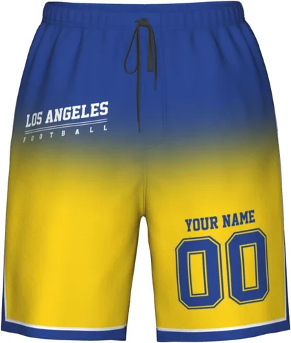 Vista 17 de Pantalones cortos de playa personalizados de fútbol para hombre, de secado rápido, personalizados con cualquier nombre y número, regalos