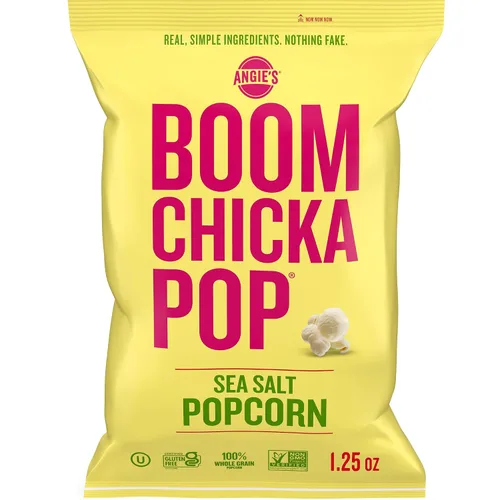 Vista 21 de Angie's BOOMCHICKAPOP - Maíz, bolsa de 5.5 onzas (paquete de 12 bolsas) Sin gluten; sabor a mantequilla real; ideal para noches de cine