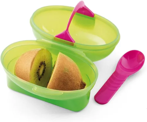 Vista 2 de Hutzler Snack Attack Kiwi to-Go Contenedor Kiwi Bento Box