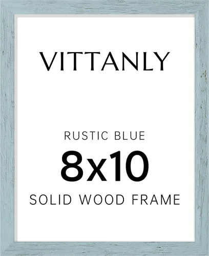 Vista 199 de Vittanly - Marco de fotos de 4 x 6 pulgadas de madera maciza con plexiglás, incluye paspartú de 3,5 x 5, para colgar en la pared o poner sobre una