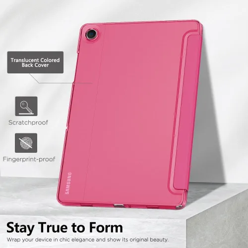 Vista 6 de MoKo Funda para Galaxy Tab A9 Plus de 11 pulgadas 2023, funda protectora inteligente con soporte delgado con carcasa trasera translúcida de PC duro