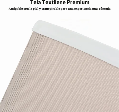 Vista 7 de PURPLE LEAF Juego de 3 tumbonas para patio con brazo y mesa, plástico Caqui