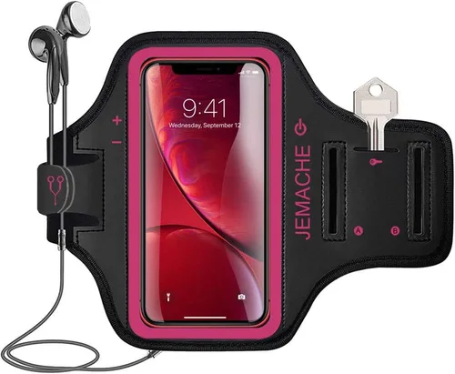 Vista 10 de Brazalete de running para iPhone 17 16 15 14 13 12 Pro (negro)
