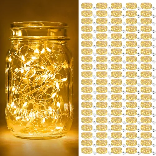 Vista 40 de btfarm - Paquete de 6 luces de hadas con pilas, luces parpadeantes con 3 modos