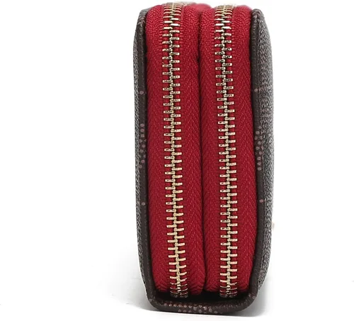 Vista 24 de MKF Collection Mia K - Cartera de pulsera para mujer, pequeña cartera de cuero vegano para tarjetas de crédito con cremallera y bolsillo