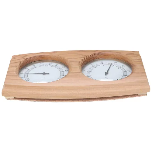 Vista 8 de Termómetro de sauna, termómetro higrómetro de madera 2 en 1, termómetro de doble esfera higrómetro higrómetro para accesorios de sala de sauna