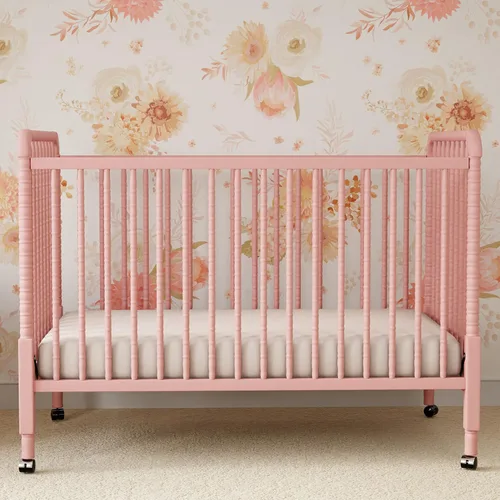 Vista 2 de Cuna convertible Davinci Jenny Lind 3 en 1 en Rosado Claro, con ruedas removibles, Greenguard Gold Rosa rubor