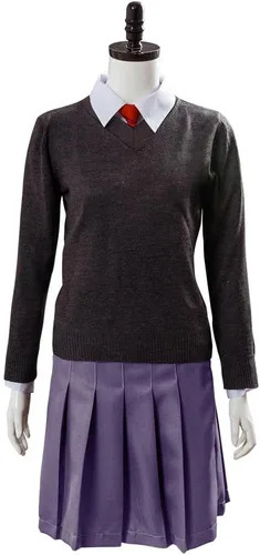 Vista 4 de Disfraz de bruja para mujer, disfraz de cosplay de bruja, uniforme escolar mágico, bata de bruja, falda, camisa de Halloween