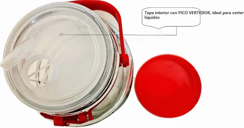 Vista 6 de C&H Solutions Tarro de vidrio de 3L (aproximadamente 0.8 galones) con tapa de boca ancha, tapas de boquilla de plástico para almacenamiento