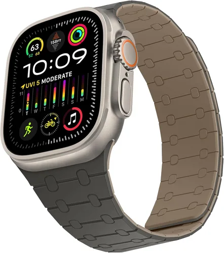Vista 19 de Compatible con correa de Apple Watch de 49mm 46mm 45mm 44mm 42mm 41mm 40mm 38mm, correa de bucle magnético ajustable de silicona para iWatch Ultra