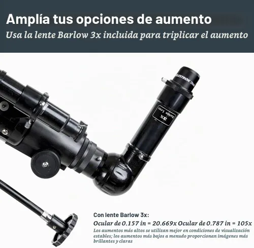 Vista 7 de Celestron - Telescopio PowerSeeker 70EQ - Telescopio ecuatorial alemán manual para principiantes - Compacto y portátil - Paquete de software