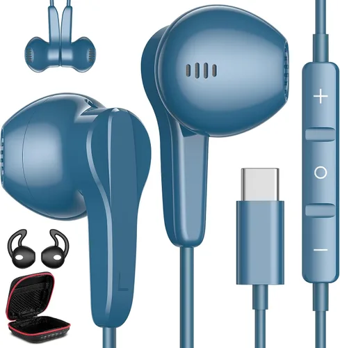 Vista 8 de Auriculares USB C con cable para Samsung S26 S25 Ultra S24 S23 Fe S22 Negro