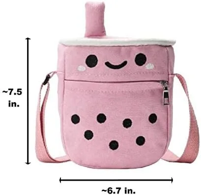 Vista 2 de Lindo bolso cruzado Kawaii Boba Milk Tea