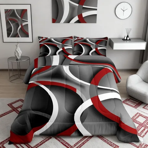 Vista 49 de Castle Fairy Juego de edredón con estampado azteca occidental, juego de ropa de cama geométrica a rayas marrones para niños y adolescentes