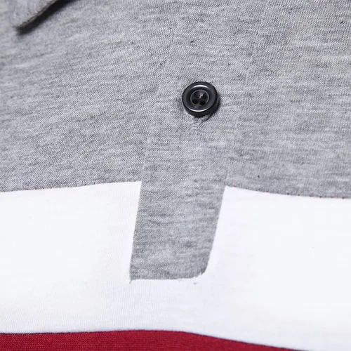 Vista 4 de Camisas polo de golf clásicas de algodón con bloques de color para hombre, estilo casual, manga corta, ajuste regular, camisetas de contraste