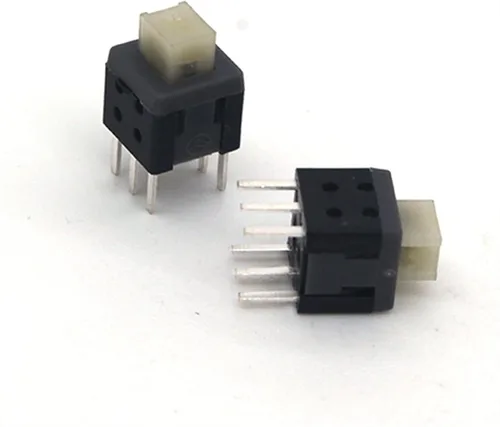 Vista 4 de GATSUN Rocker Switch 10pcs Small Micro self Locking Switch 5.8 * 5.8mm wit 6 feet with Lock Touch Switch Button Switch Flat Head White Head Switch