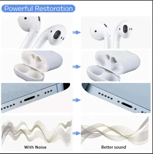 Vista 5 de Kit de limpieza para Airpods, kit de limpieza de auriculares para Airpods Pro 1, 2, 3, bolígrafo de limpieza multifunción con cepillo suave, esponja