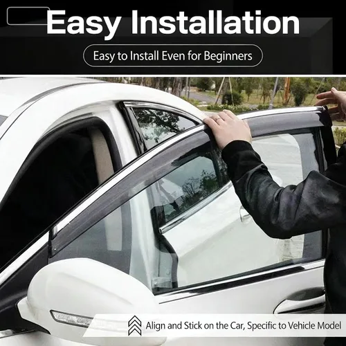 Vista 2 de Window Rain Guard for Chevrolet Equinox Plus 2024, Car Accessories,Tape-On Vent Shades Window Deflectors Side Window Visors Low-Profile Rain Guards