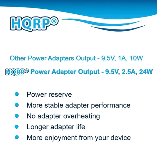 Vista 8 de HQRP Adaptador de CA compatible con Casio CTK-2200 / CTK2200 / CTK-2080 / CTK2080 / CTK-2300 / CTK2300 Cable de alimentación de teclados más