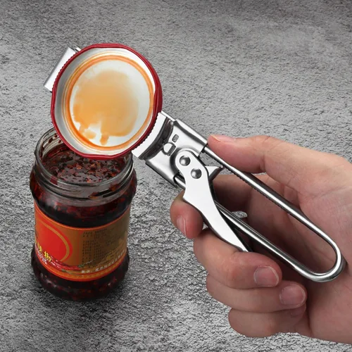 Vista 4 de Master - Abrelatas y abrebotellas, ajustable multifuncional de acero inoxidable, agarrador de tapa de tarro, manual, accesorios de cocina (plateado)