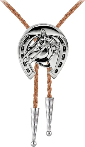 Vista 29 de Jeilwiy Corbata de bolo para hombre, corbatas vaqueras, collar de corbata #44 Elemento de sombrero de vaquero