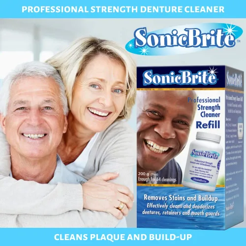 Vista 2 de Polvo de limpieza dental de alta intensidad: refresca tus dentaduras, retenedores, protectores nocturnos y alineadores, fórmula potente que elimina