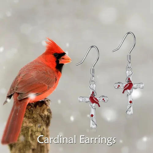 Vista 61 de POPKIMI Bonitos aretes colgantes de animales, joyería de animales, regalos de cumpleaños y Navidad para mujeres, aretes de ópalo de cristal de plata