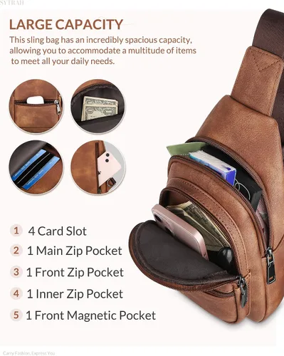 Vista 3 de SYTRAH Bolso bandolera para mujer, bolsos cruzados para mujer, bolso cruzado, riñoneras, bolsa de pecho para viajes