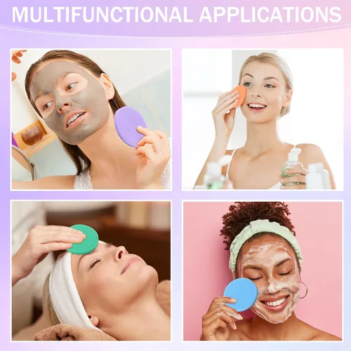 Vista 6 de Mifoci 960 esponjas faciales comprimidas para esteticistas, almohadillas de esponja de eliminación de maquillaje para mujeres, spa exfoliante facial