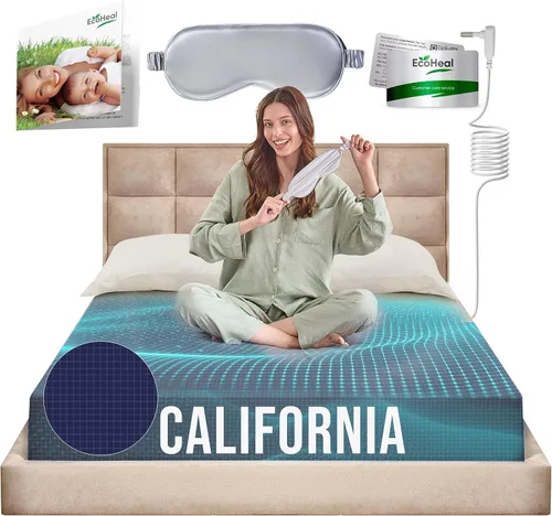 Vista 32 de Sábanas de Ajuste con Conexión a Tierra ECOHEAL Tamaño Queen con 12% Fibra de Plata & 4% Seda & 84% Algodón - Gris - Sábana Conectada a Tierra