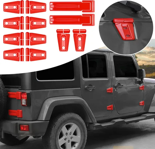 Vista 9 de Hoolcar Bisagra de puerta del capó del motor, bisagra de la puerta trasera, cubierta de bisagra de puerta de ABS, accesorios para exteriores Negro