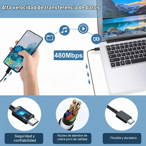 Vista 4 de Kit de cargador súper rápido tipo C, bloque de cargador de teléfono Android PD de 25 W PD USB C y cable de carga C de 5 pies, cable de carga rápida