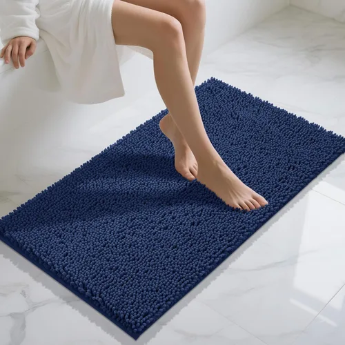 Vista 79 de Yimobra Tapetes de baño lavables, de chenilla súper suave y absorbente, para suelo y alfombra, de secado rápido, antideslizante, para bañera y Beige
