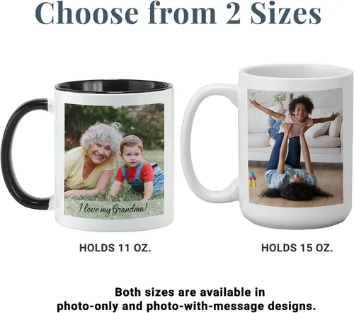 Vista 6 de Let's Make Memories Taza de fotos personalizada con mensaje, taza de café personalizada, ilustraciones para niños o tu foto y texto, para ella